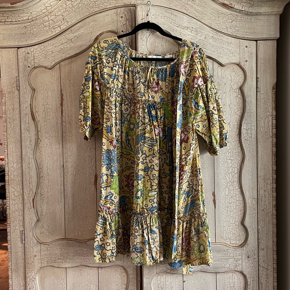 Suzie Kondi Batik Vari Ruffle Dress - Large